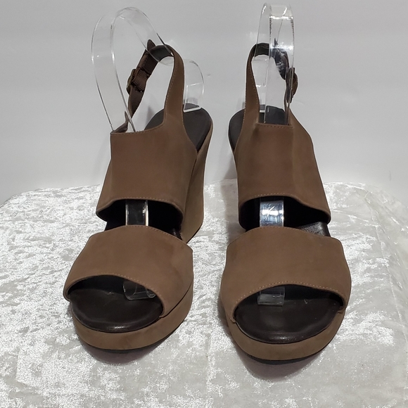 Cordani Calzature Tan Suede Wedge Sandals - Picture 2 of 6